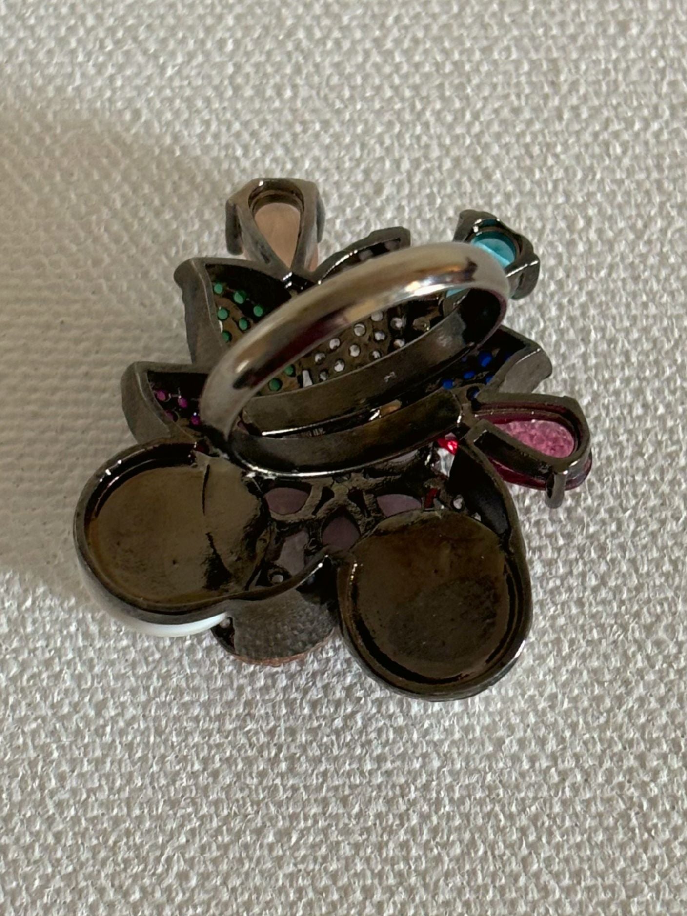 RG25A007 Adjustable Multicolored Nano Setting Stone AD Ring