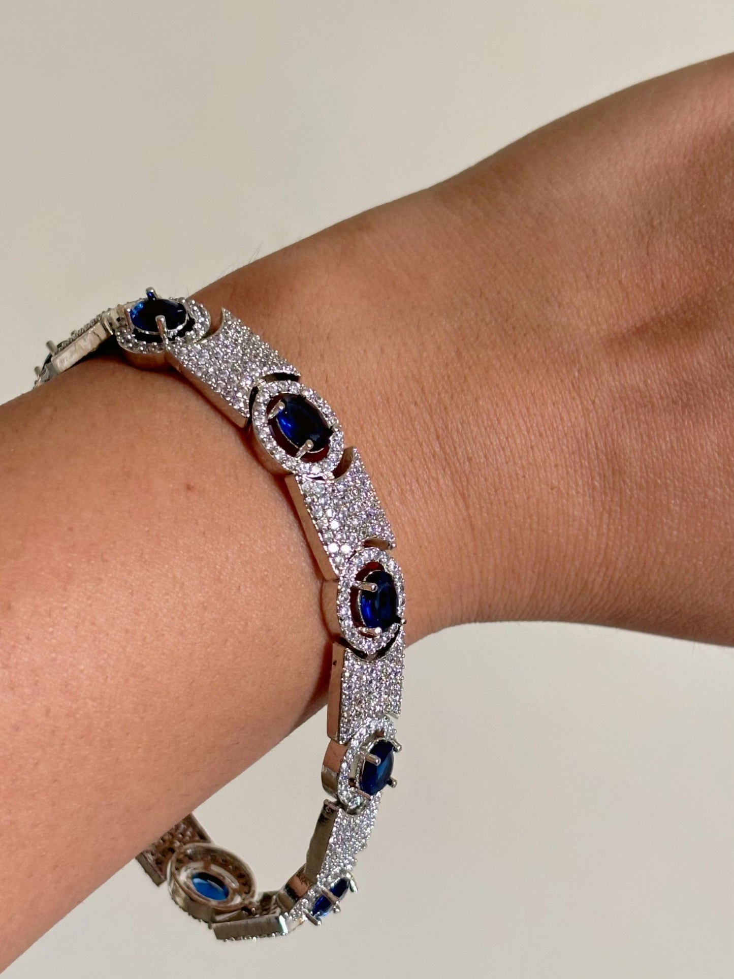 Shop Celebrity Style Chain Bracelet In AD online in India. Shop from an exclusive range of zircon jewellery, bridal wedding jewellery, silver plated earrings, rhodium plated rings, AD rings, AD earrings for weddings, engagement, cocktail night & parties. -first