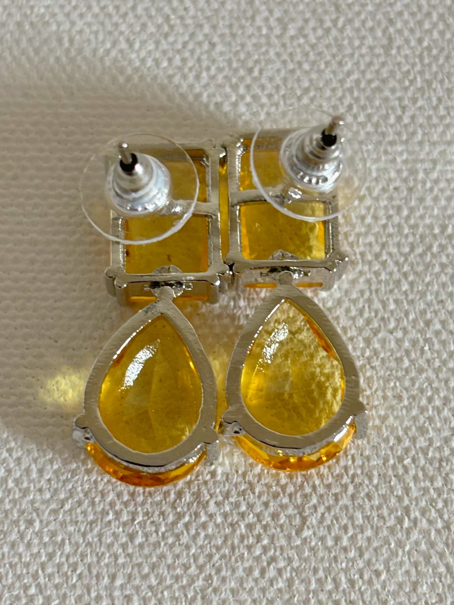 ER25A034 Zara Yellow Doublet Stone Earrings