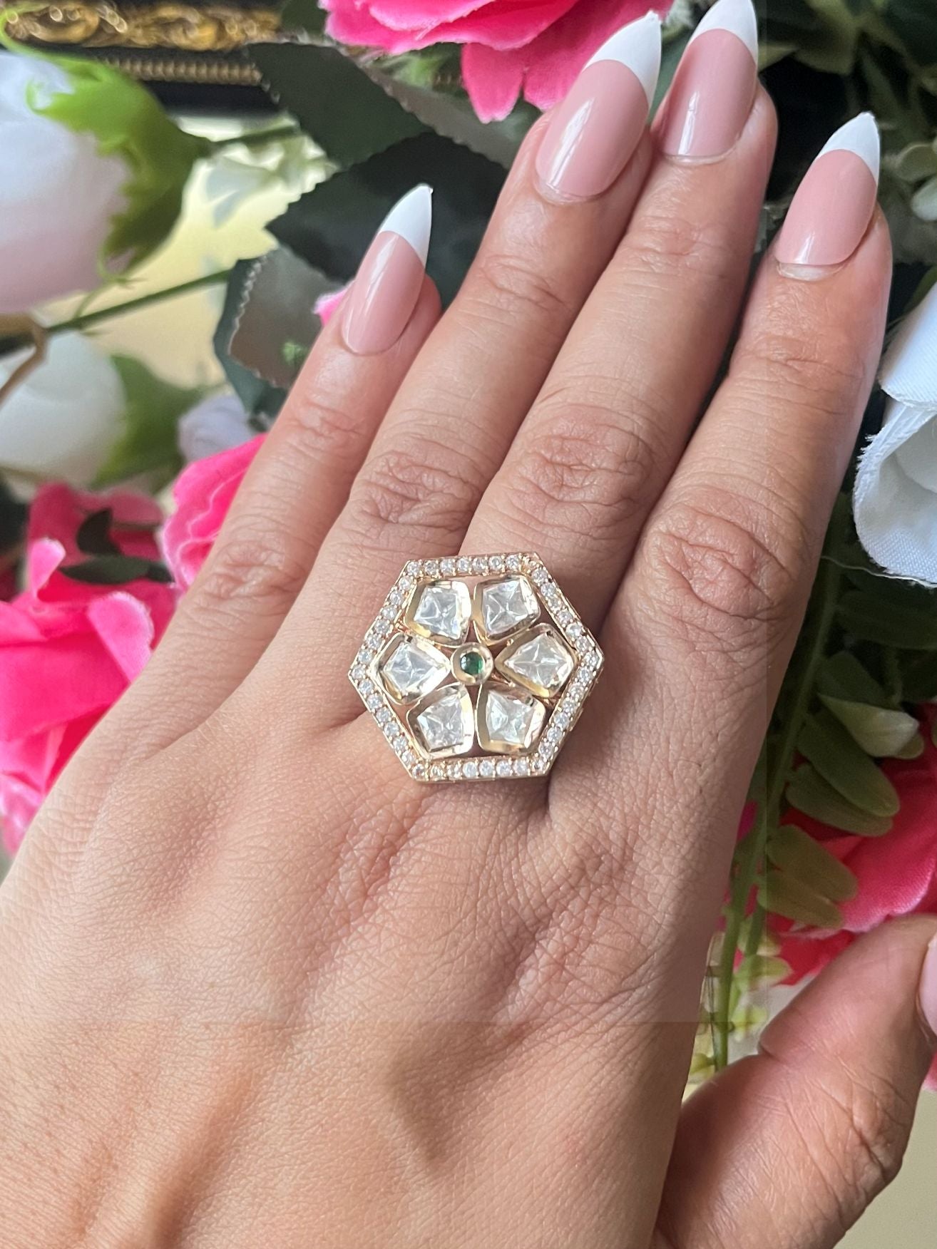 Shop Nandini Gold Finish Kundan Adjustable Ring online in India. Shop from an exclusive range of zircon, CZ, AD, Kundan rings, solitaire ring, cocktail rings.