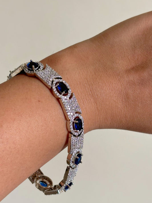 Shop Celebrity Style Chain Bracelet In AD online in India. Shop from an exclusive range of zircon jewellery, bridal wedding jewellery, silver plated earrings, rhodium plated rings, AD rings, AD earrings for weddings, engagement, cocktail night & parties. -first