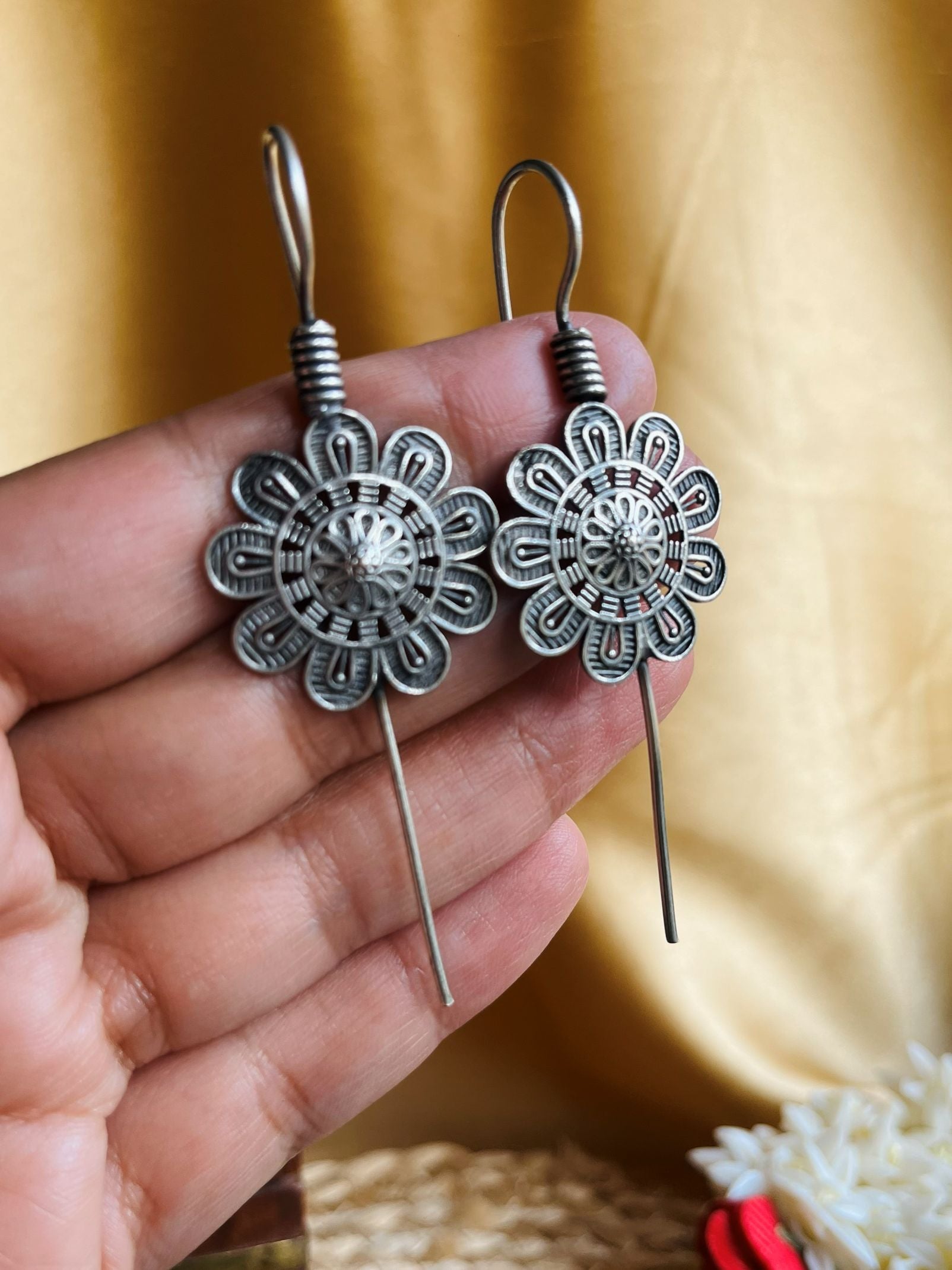 Buy Reeda Silver Ear Pin online in India. Shop oxidized jewellery for festivals and office and daily wearing in affordable range.