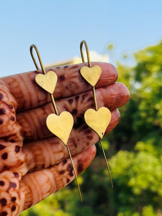 Buy Zaheen Heart Shaped Gold Plated Ear Pin online in India. Shop oxidized jewellery for festivals and office and daily wearing in affordable range.