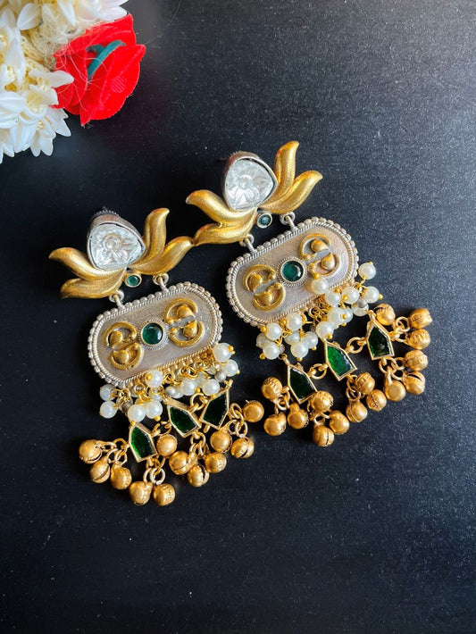 Buy Aveeka Dual Tone Stone Studded Oxidized Earrings online in India. Shop oxidized jewellery for festivals and office and daily wearing in affordable range.