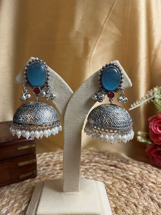 Shop Oxidized Jhumka in Blue online in India. Shop an exclusive range of oxidized jewellery for festivals and office and daily wearing in affordable range. Buy at discounts.