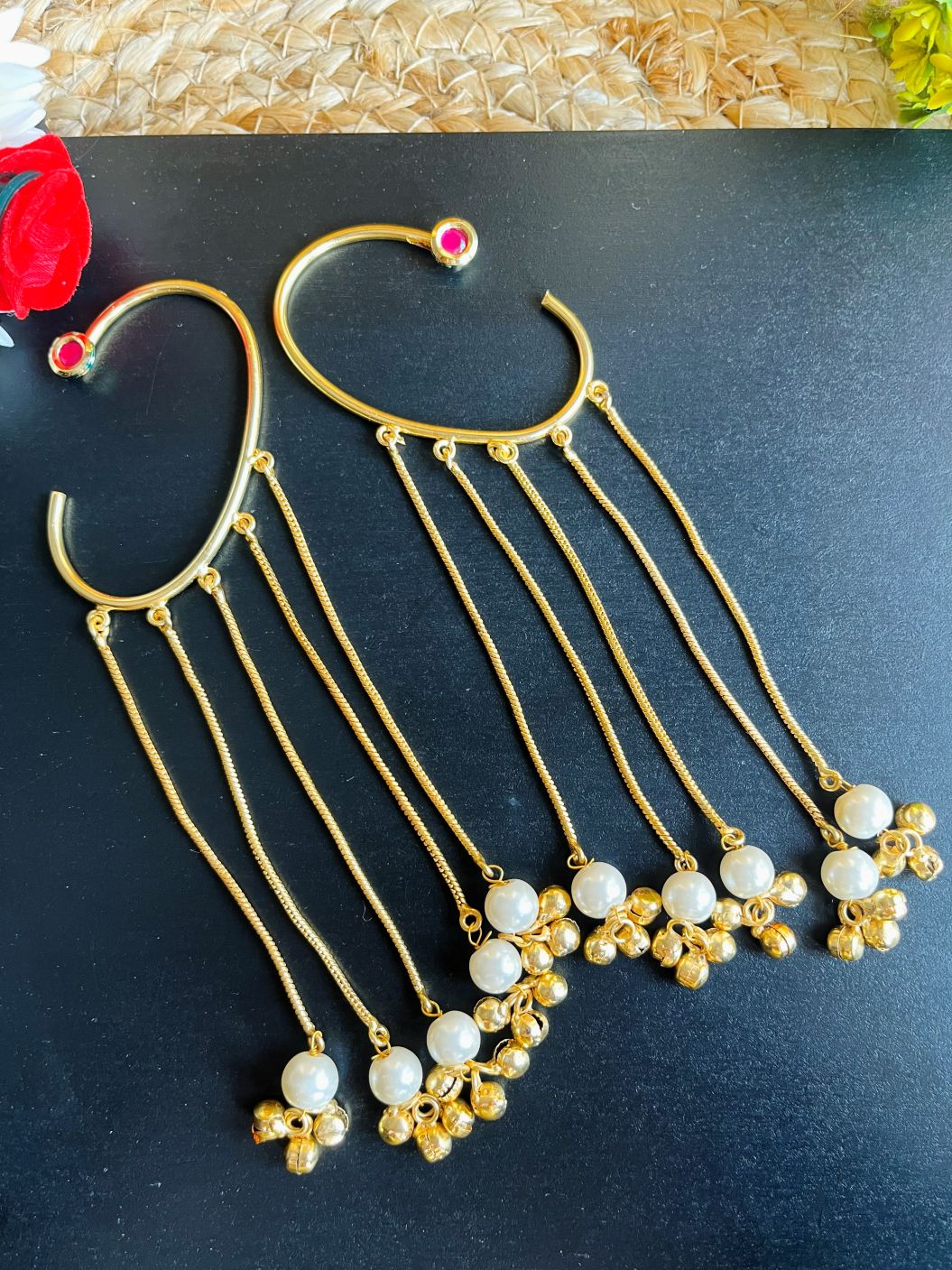 Buy Ayesha Ear Cuff Style Kashmiri Earrings online in India. Shop oxidized jewellery for festivals and office and daily wearing in affordable range.-second