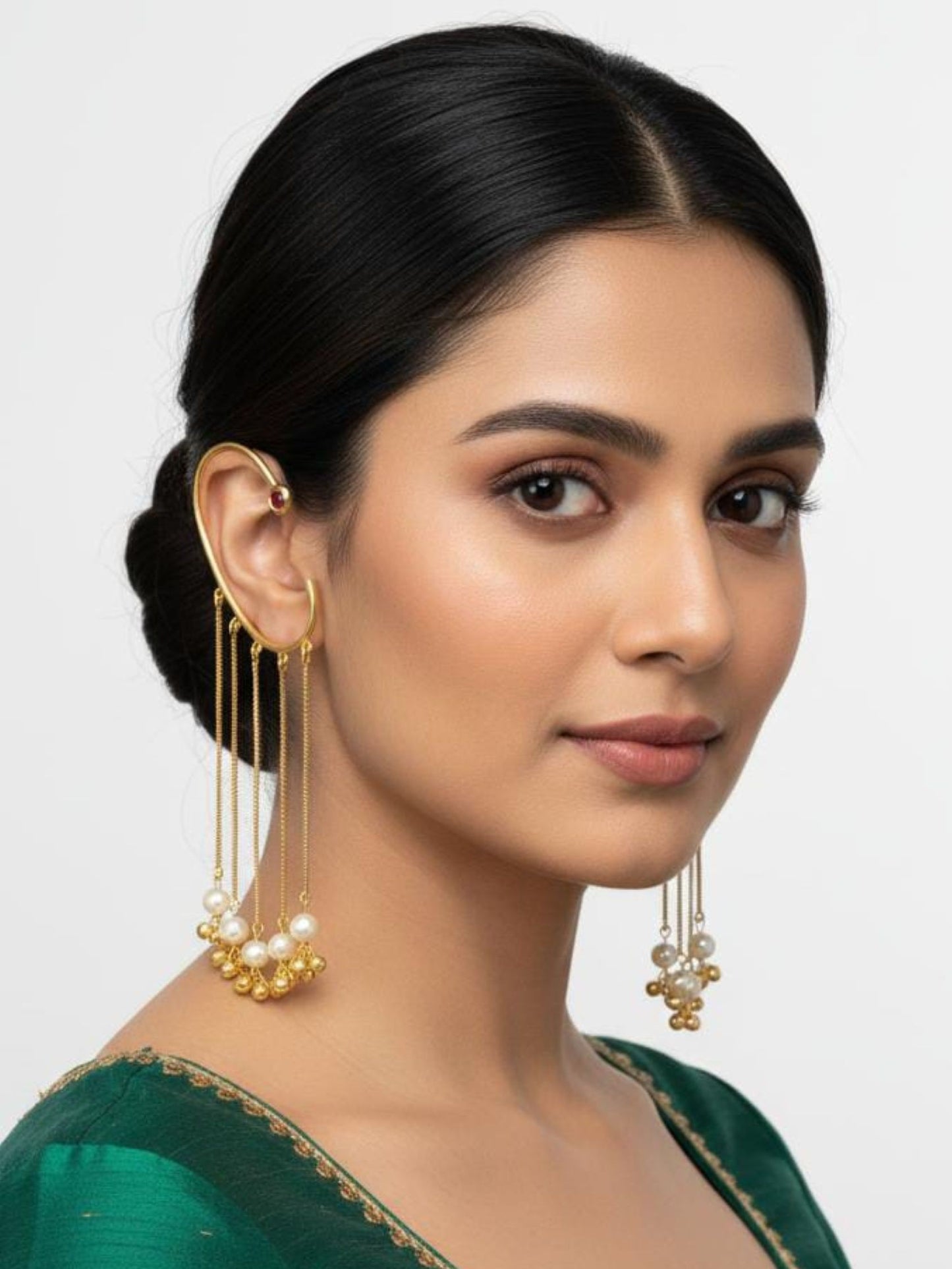 Buy Ayesha Ear Cuff Style Kashmiri Earrings online in India. Shop oxidized jewellery for festivals and office and daily wearing in affordable range.-first
