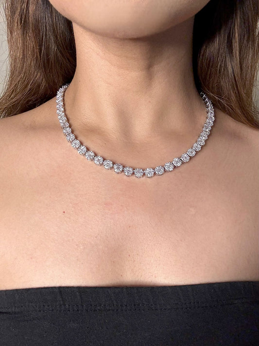 Shop Premium Diamond Look Solitaire String in AD online in India. Explore elegant bridal AD jewellery online. Shop premium bridal jewellery sets in Zircon, AD, Kundan, Victorian Diamond. Collection best suited for Indian weddings, parties and special occasions. Choose Diamond AD strings for sarees, lehengas and coats. -front