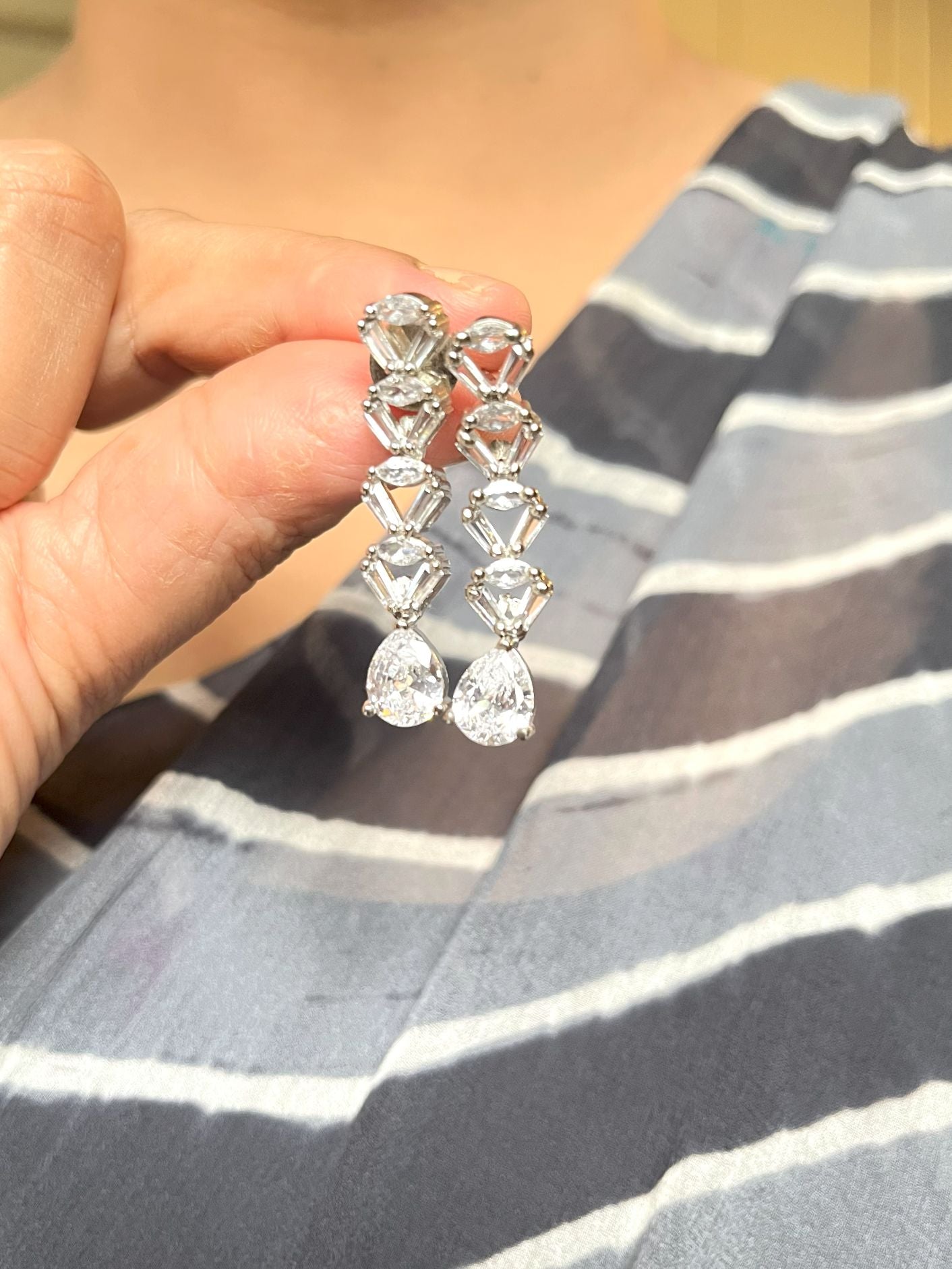 Shop Celebrity Look Party Set With Solitaire Drop In AD online in India. Explore elegant bridal AD jewellery online. Shop premium bridal jewellery sets in Zircon, AD, Kundan, Victorian Diamond. Collection best suited for Indian weddings, parties and special occasions. Buy light wear sets for sarees, lehengas and gowns. -second