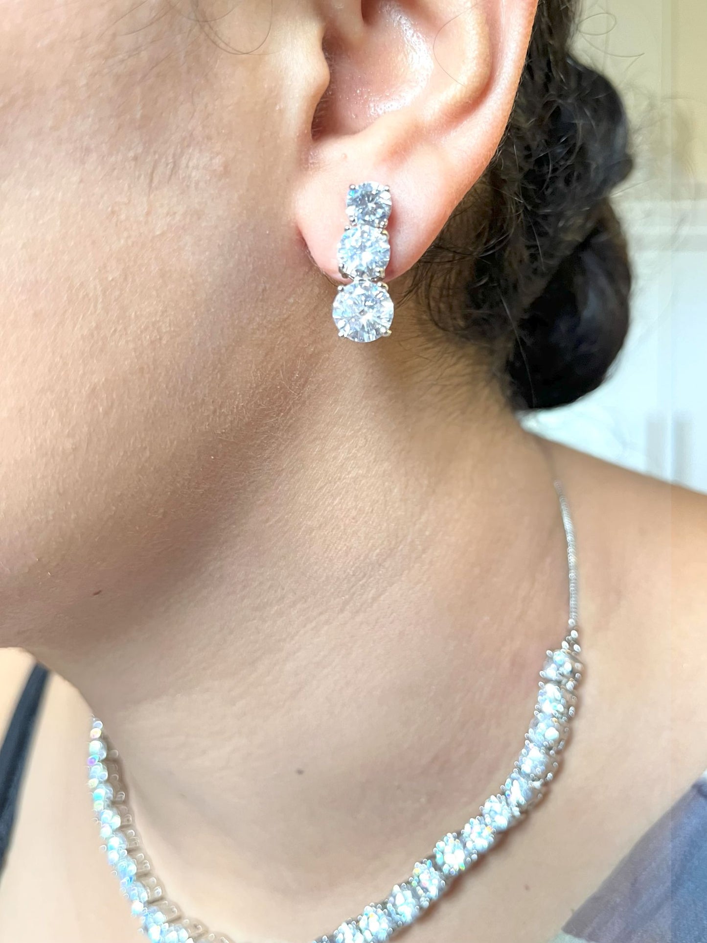 Shop Elizabeth Solitaire String In AD Stones online in India. Explore elegant bridal AD jewellery online. Shop premium bridal jewellery sets in Zircon, AD, Kundan, Victorian Diamond. Collection best suited for Indian weddings, parties and special occasions. Buy solitaire string sets for sarees, lehengas and gowns. -withearrings
