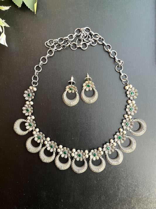 Buy Aakruti Oxidised Necklace With Earrings online in India. Shop an exclusive range of oxidized jewellery for daily wearing and office wearing. 