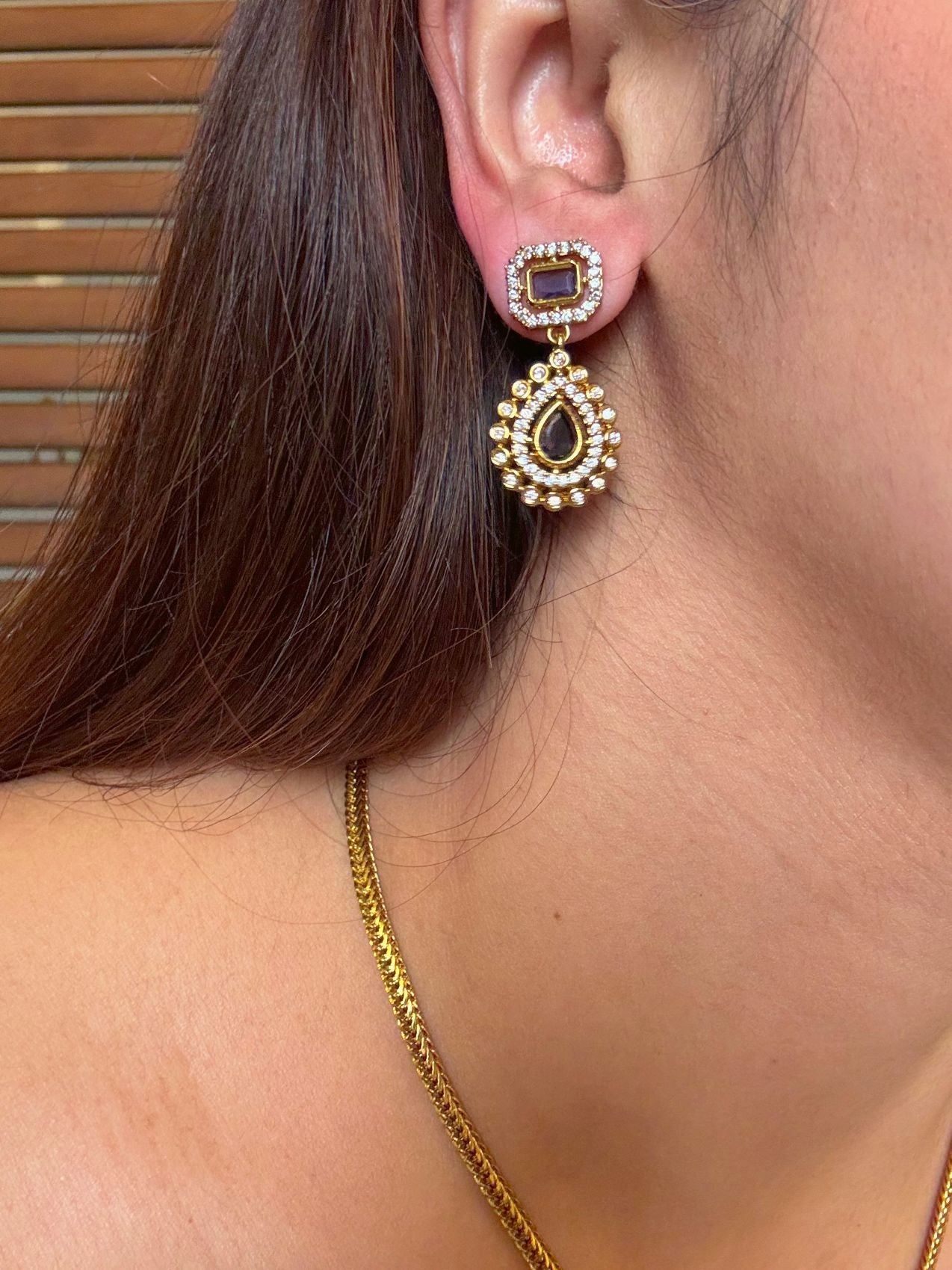 Buy Kamya Gold Plated AD Pendant Chain Necklace In Purple online in India. Shop from an exclusive range of CZ jewellery, gold plated, silver plated jewellery. -second