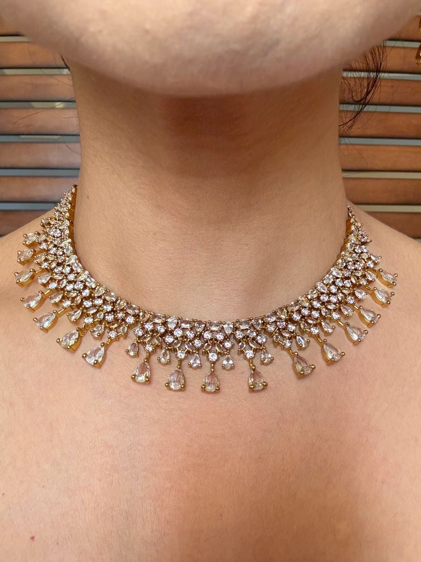 Buy Heer Bestseller Antique AD Necklace In White With Tikka online in India. Shop from an exclusive range of jewellery, AD necklace, Kundan necklace for weddings. -first