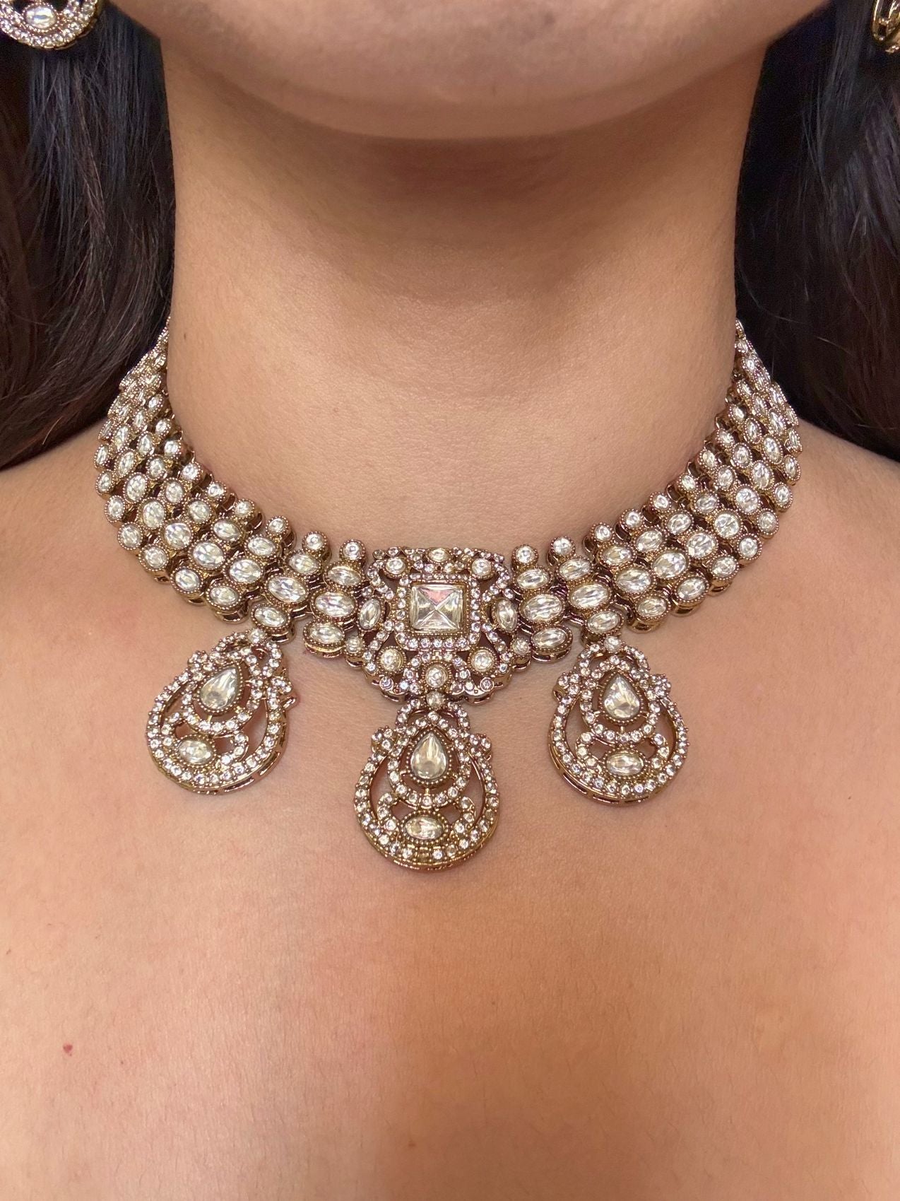Buy Aadhya Moissanite AD Set With Tikka online in India. Shop from an exclusive range of CZ jewellery, moissanite jewellery, AD necklace, Kundan necklace for weddings. -first