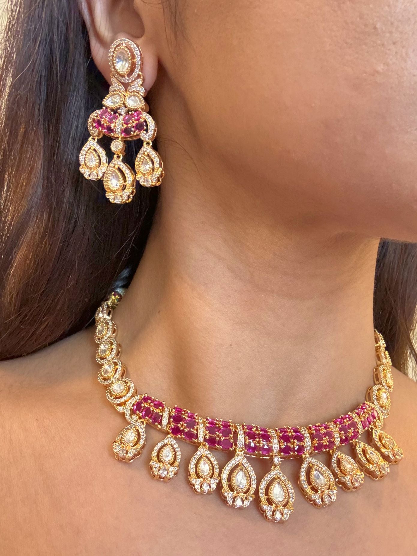 ミルクティー様 様お取引中⭐3128⭐❣️大人可愛い春夏アクセ❣️オリジナル✴インド Latest Collection In AD Jewellery For Women & Brides – Chaani8