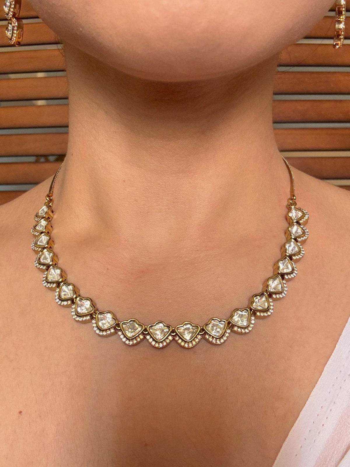 Buy Ishya Moissanite String In White With Hanging Earrings online in India. Shop from an exclusive range of jewellery, AD necklace, Kundan necklace for weddings. -first 