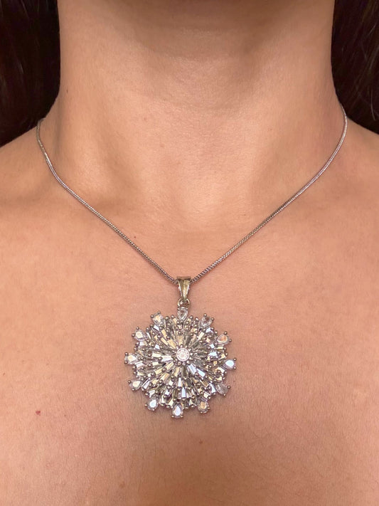 Shop Omaira Nano Setting AD Pendant Set With Chain Online in India. Pendant sets in different stones like Kundan, Moissanite, CZ stones and AD stones. -first