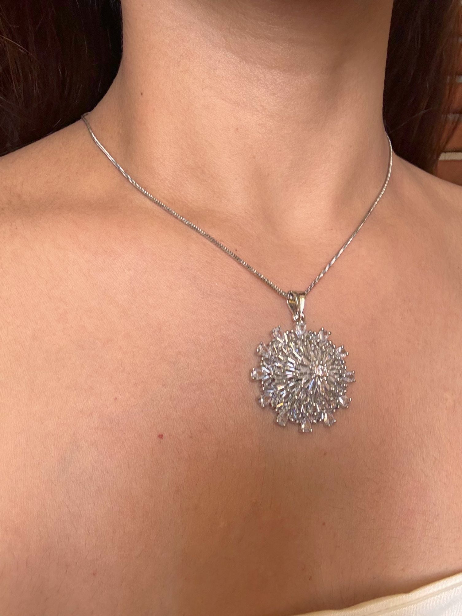 Shop Omaira Nano Setting AD Pendant Set With Chain Online in India. Pendant sets in different stones like Kundan, Moissanite, CZ stones and AD stones. -second
