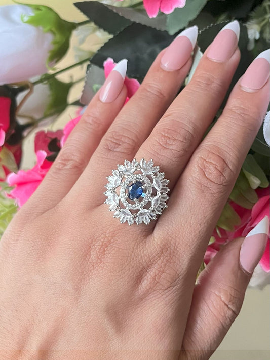 Shop Jazz Rhodium Plated AD Cocktail Ring online in India. Shop from an exclusive range of zircon, CZ, AD, Kundan rings, solitaire ring, cocktail rings. 